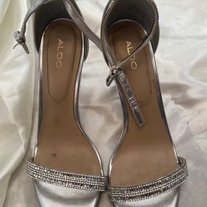 Aldo heeled rhinestone dress sandal